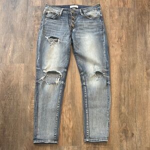 KanCan Women’s Distressed Skinny Jeans Size 26 with Button‎ Fly